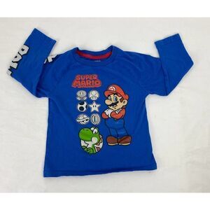 Super Mario Brothers Graphic Tee Blue 100% Cotton - Kids Size 4